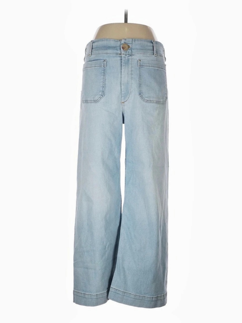 Anthropologie Maeve Colette Wide Leg full length Jeans in Blue size 31Petite